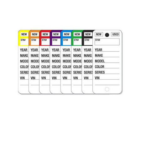 CAR DEALER DEPOT Color Stripe Key Tags (250 Per Box): Blue Pk 423-BL-1